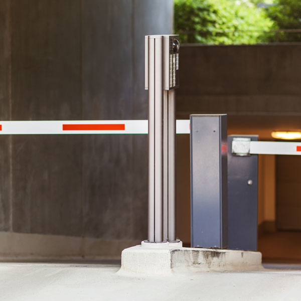 entrance gate to parking garage