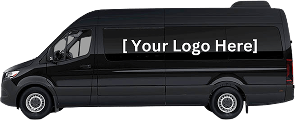 black van with template for your logo here